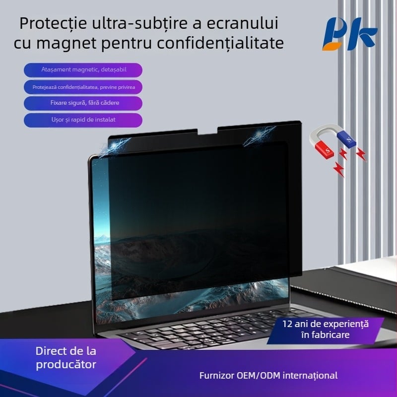 Film magnetic pentru protecția ecranului la notebookuri și tablete | Material PET | design demontabil