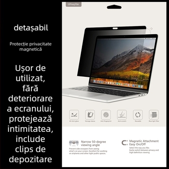 Film protector magnetic anti-peep pentru MacBook Pro/Air - ultra-subțire, filtru de lumină albastră, compatibil cu MacBook Pro/Air