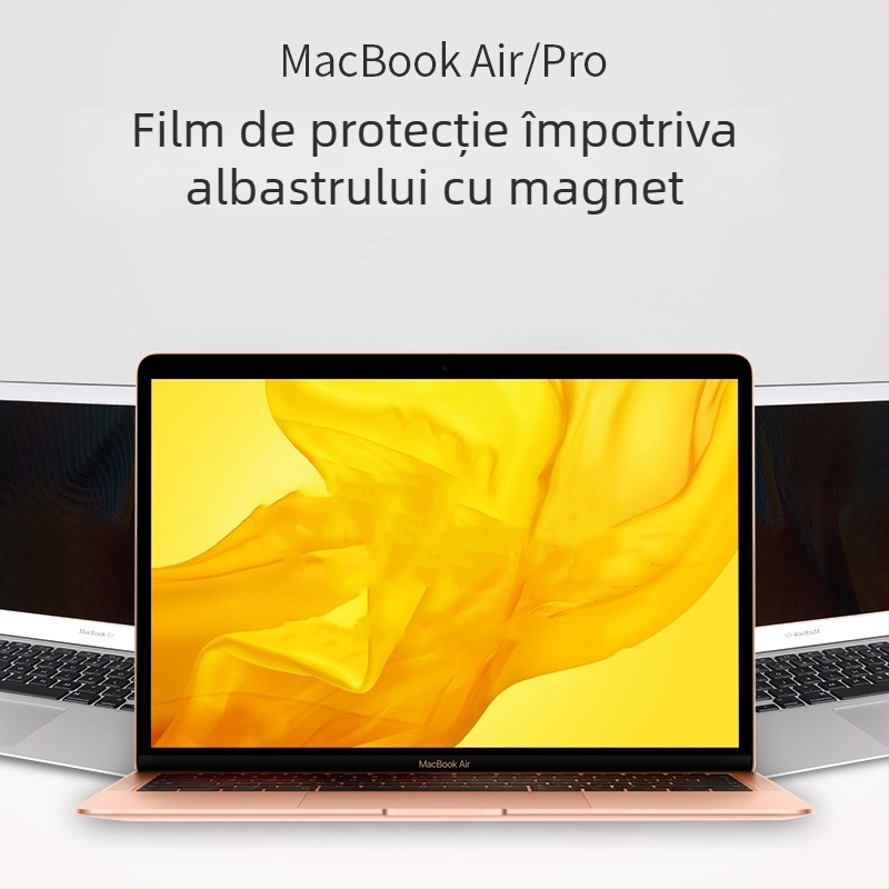 Folie PET pentru protecția ecranului MacBook Pro 13 și MacBook Air, anti-lumină albastră, atașare magnetică