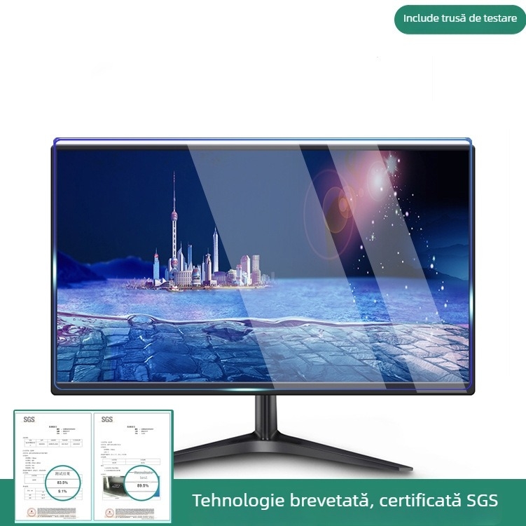 folie protectoare anti-lumină albastră de 24 inch pentru monitoare desktop, protecție UV și protecție oculară HD, panou de izolare