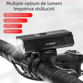 Leadbike LD88 Far frontal pentru biciclete, MTB și șosea, cu lentilă rotativă și posibilitate de montaj