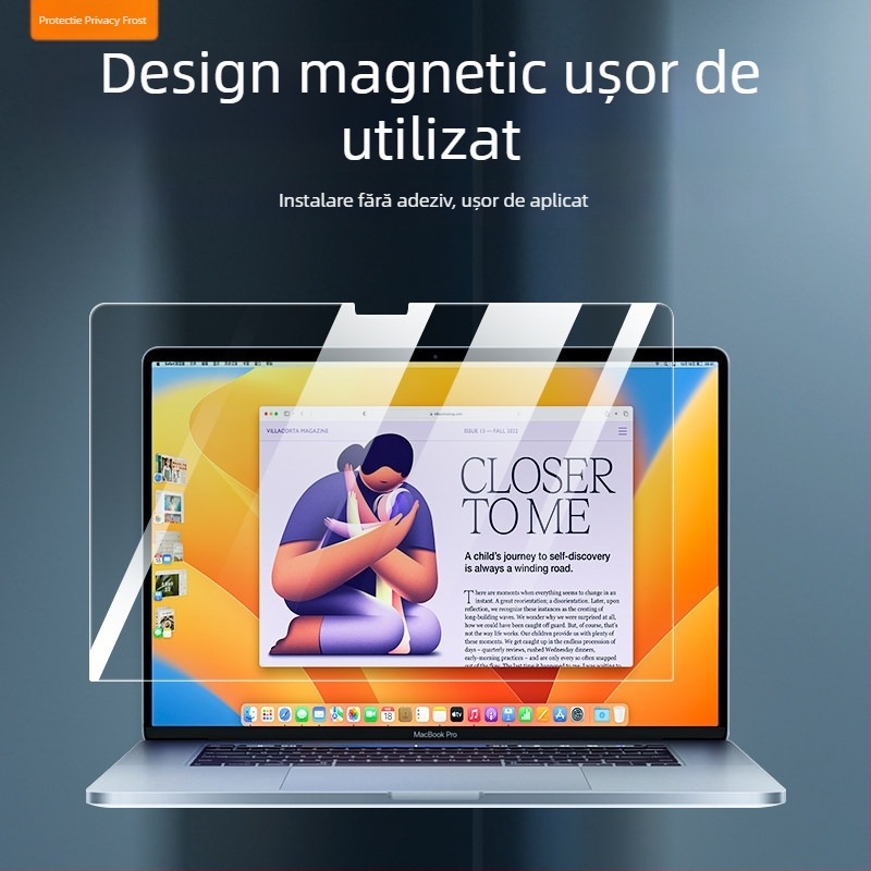 Protector magnetic anti-spion pentru ecran, compatibil MacBook Pro/Air – protecție a afișajului cu atașare magnetică