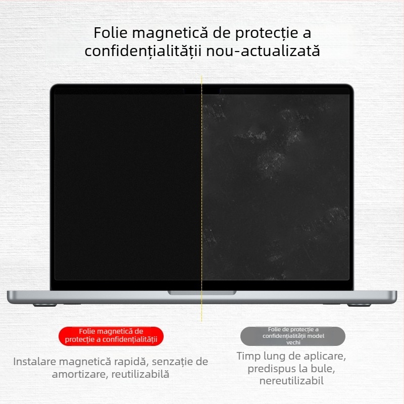 Protecție de ecran pentru MacBook Pro cu confidențialitate, prindere magnetică și filtru de lumină albastră