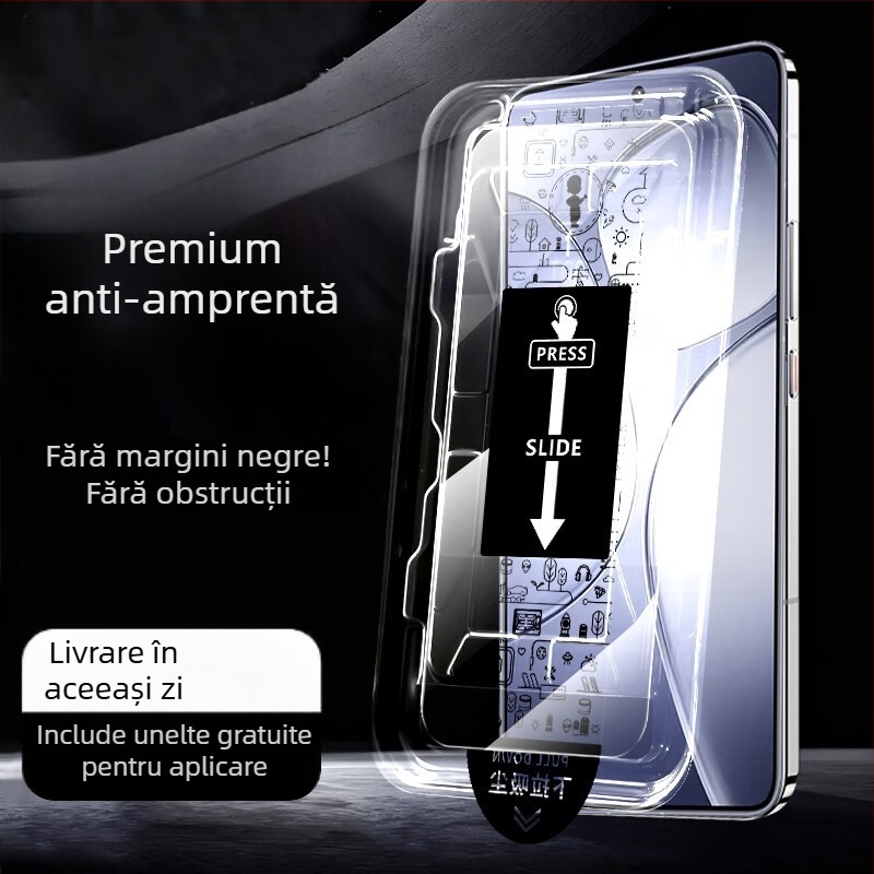 Protecție ecran din sticlă temperată pentru iPhone 13 Pro/14 Pro/14 Pro Max cu HD, Anti-Spy, Anti-Drop, Anti-Explosion