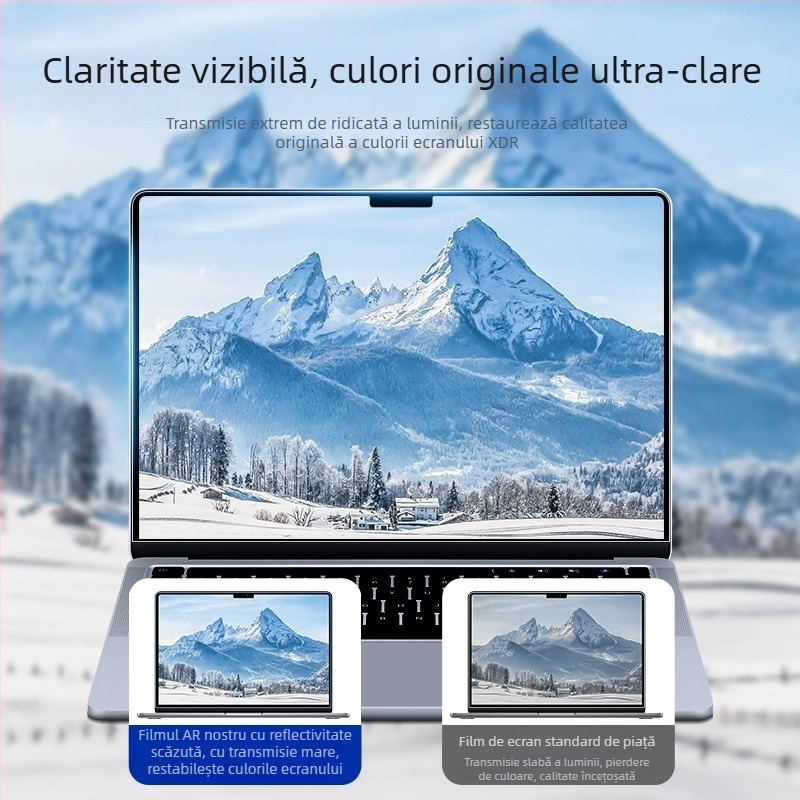 Folie AR anti-reflexie pentru ecran MacBook Pro/Air – îmbunătățită, anti-strălucire, rezistentă la amprente