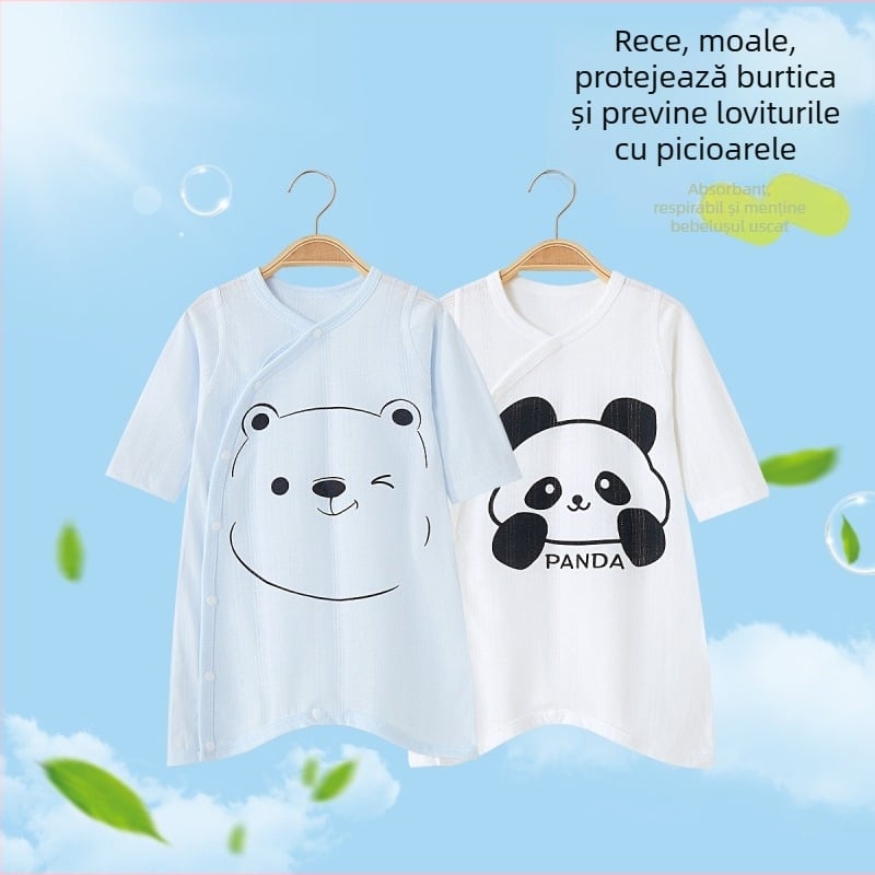 Pijama din bumbac pentru copii, model animal desen animat, mâneci lungi, unisex, pentru 1-3 ani