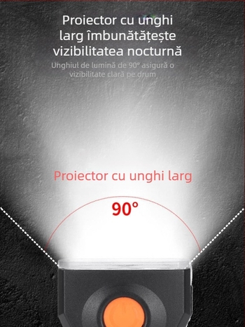 Lumină frontală pentru bicicletă – impermeabilă, puternică, potrivită pentru biciclete montane și de drum, Sky Leopard