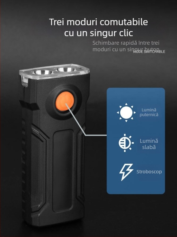 Lumină frontală pentru bicicletă – impermeabilă, puternică, potrivită pentru biciclete montane și de drum, Sky Leopard