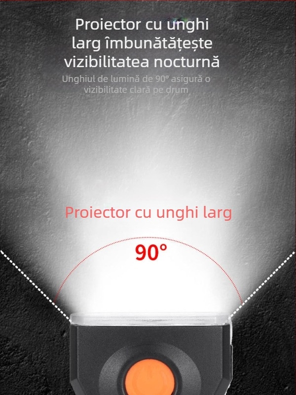 Lumină frontală pentru bicicletă – impermeabilă, puternică, potrivită pentru biciclete montane și de drum, Sky Leopard