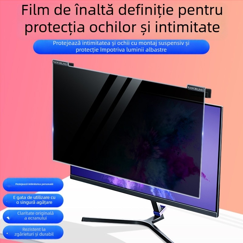 Ecran de confidențialitate pentru computer cu montură suspendată — Anti-Peep, filtru de lumină albastră, pentru desktop și laptop