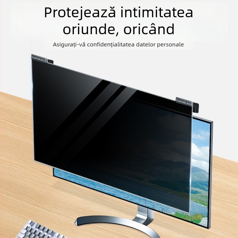 Ecran de confidențialitate pentru computer cu montură suspendată — Anti-Peep, filtru de lumină albastră, pentru desktop și laptop