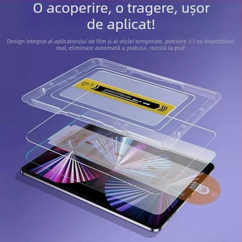 Protecție ecran din sticla temperata pentru iPad Pro 13 inch, iPad Air 6/7 și seria iPad 11 — acoperire completă, anti-amprente, anti-praf, anti-lumină albastră, protecție anti-cădere