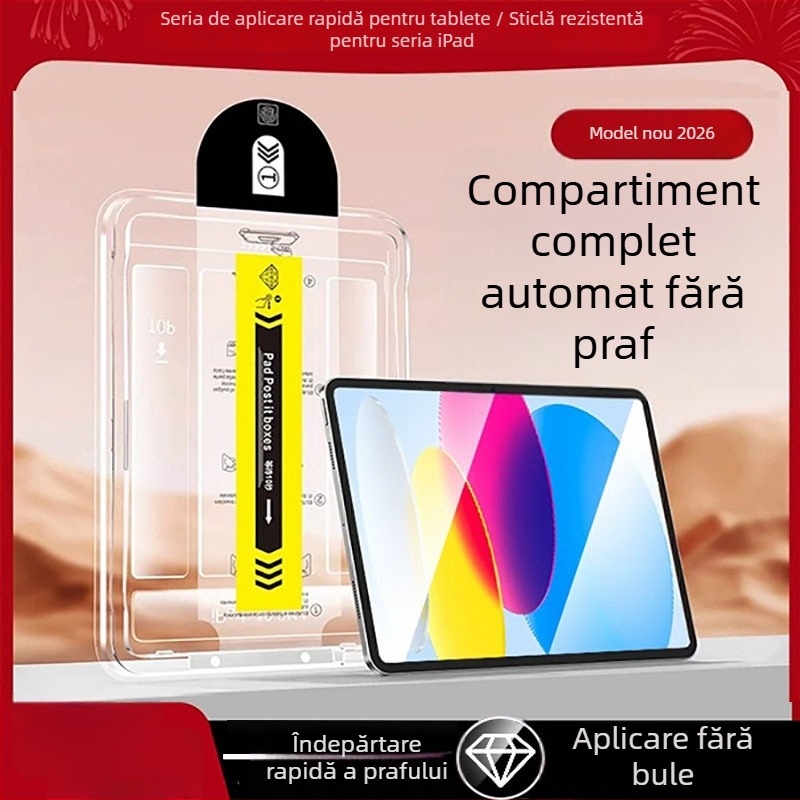 Protecție ecran din sticla temperata pentru iPad Pro 13 inch, iPad Air 6/7 și seria iPad 11 — acoperire completă, anti-amprente, anti-praf, anti-lumină albastră, protecție anti-cădere