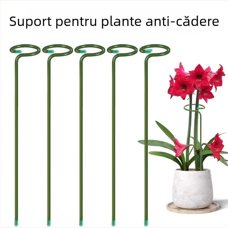 Tija de susținere a plantelor – suport pentru flori din oțel cu strat plastic, fixare a tulpinilor