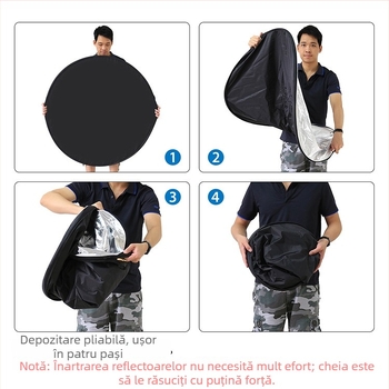 PULUZ Fat Cow Reflector foto 5-în-1 cu pânză de fundal, plăcuță de iluminare pliabilă, arc din oțel, spandex, model PU5110