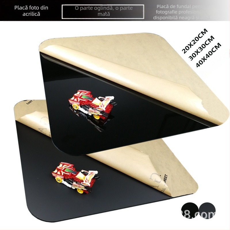 Fundal din acril cu oglindă pe o singură față și finisaj sablat pentru fotografia produselor; opțiuni personalizabile