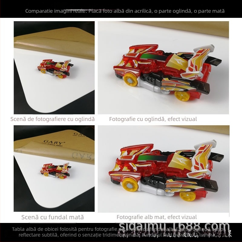 Fundal din acril cu oglindă pe o singură față și finisaj sablat pentru fotografia produselor; opțiuni personalizabile