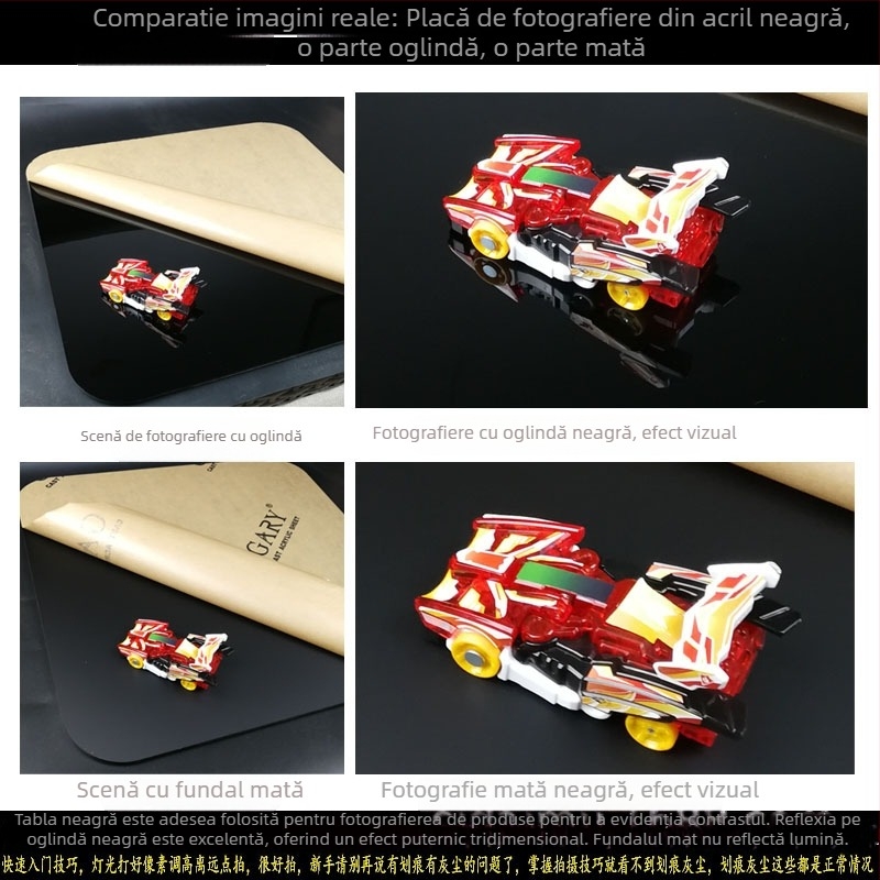 Fundal din acril cu oglindă pe o singură față și finisaj sablat pentru fotografia produselor; opțiuni personalizabile