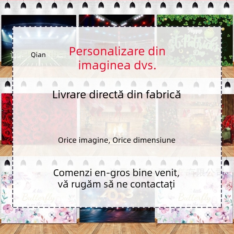 Fundal textil din vinil pentru fotografii la petrecerea de ziua - 150 g, brand Qian