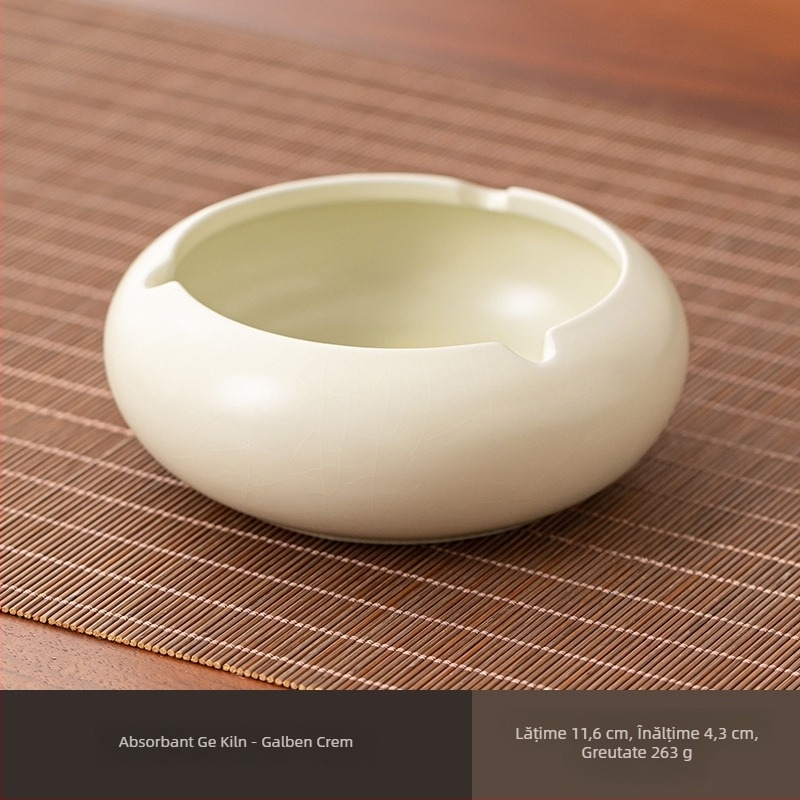 Scrumieră ceramică pentru ceremonia ceaiului, cu protecție împotriva vântului, logo imprimat, stil minimalist chinezesc