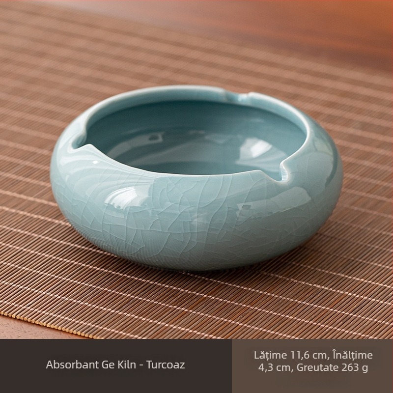 Scrumieră ceramică pentru ceremonia ceaiului, cu protecție împotriva vântului, logo imprimat, stil minimalist chinezesc