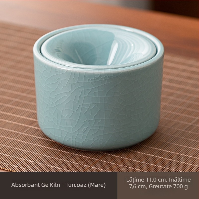 Scrumieră ceramică pentru ceremonia ceaiului, cu protecție împotriva vântului, logo imprimat, stil minimalist chinezesc