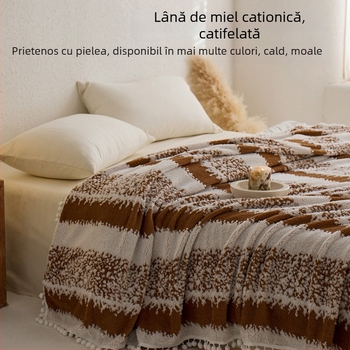 Pătură în stil japonez, lână cașmir, material poliester, 200 g, iarnă