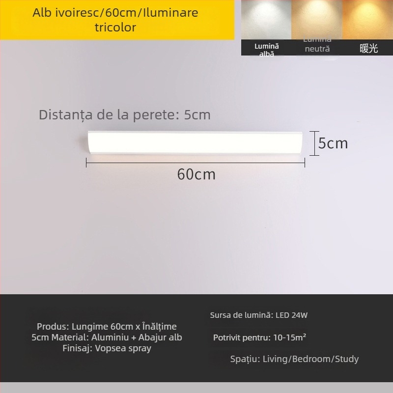 LED Lampă de Perete, Montaj pe suprafață, Unghi drept, Formă triunghiulară, Abajur PVC, 220V, Bază E40, Conectată la Tmall Elf