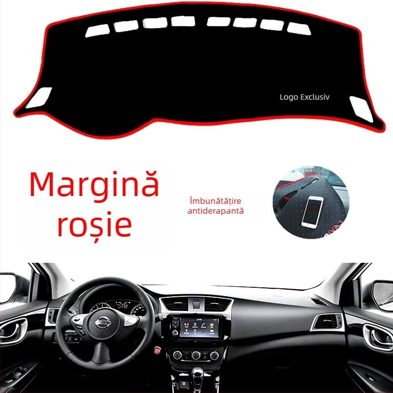 Covoraș pentru consola centrală Nissan Sylphy – poliester, model solid, protecție solară și suprafață antiderapantă