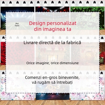 Fundal foto din vinil pentru fotografii – decor pentru petreceri copii, pentru ședințe de scenă, greutate 150 g, brand Qian