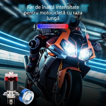 Proiector LED pentru motocicletă, carcasă din aluminiu de aviație, 12V, sursă LED, lentilă concentratoare, protecție IP64