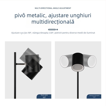 Lampa de podea LED cu întrerupător tactil, design modern minimalist, ZX011, 40 LED SMD2835, acoperire 5–10 m²