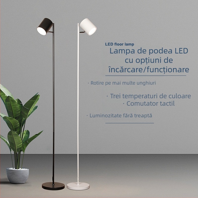 Lampa de podea LED cu întrerupător tactil, design modern minimalist, ZX011, 40 LED SMD2835, acoperire 5–10 m²