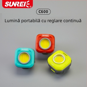 Lampă LED pentru camping cu suport magnetic puternic, 6W, baterie de 1200mAh, reîncărcabilă, lumină portabilă pentru exterior