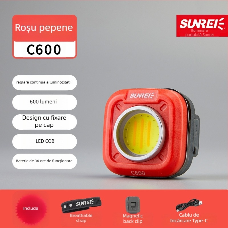 Lampă LED pentru camping cu suport magnetic puternic, 6W, baterie de 1200mAh, reîncărcabilă, lumină portabilă pentru exterior