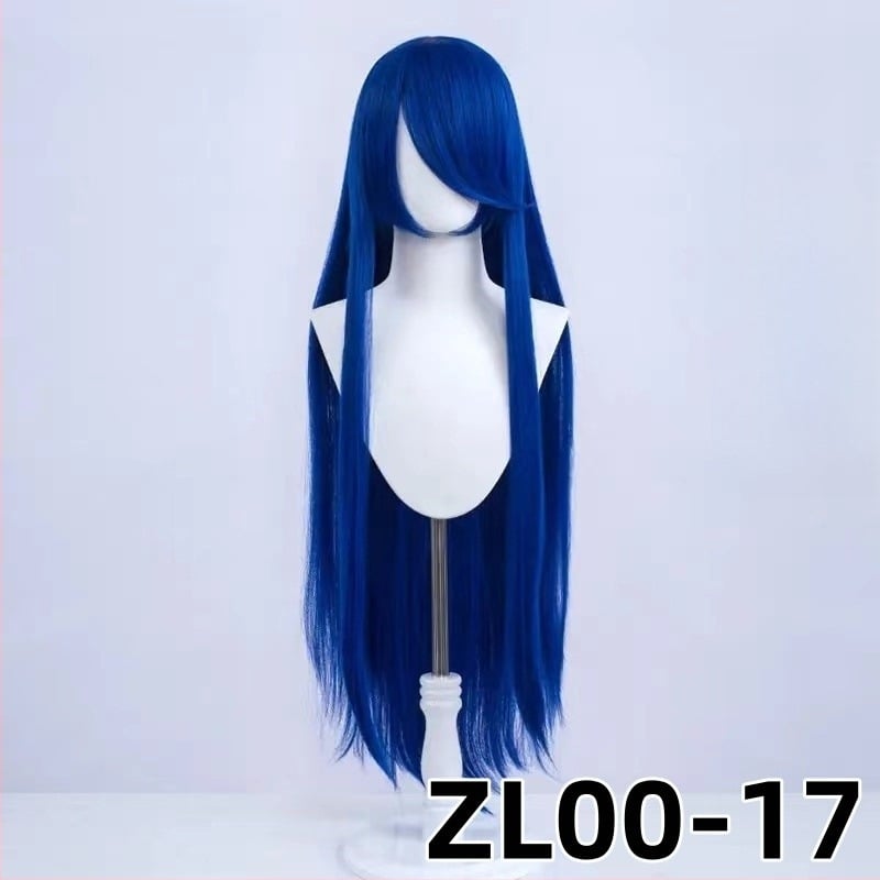 Perucă cosplay - lungă, dreaptă, cu breton, fibre sintetice rezistente la temperatură, stil anime, Silk Joy