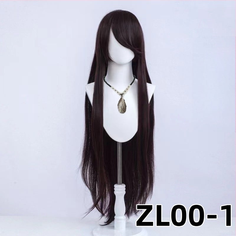 Perucă cosplay - lungă, dreaptă, cu breton, fibre sintetice rezistente la temperatură, stil anime, Silk Joy