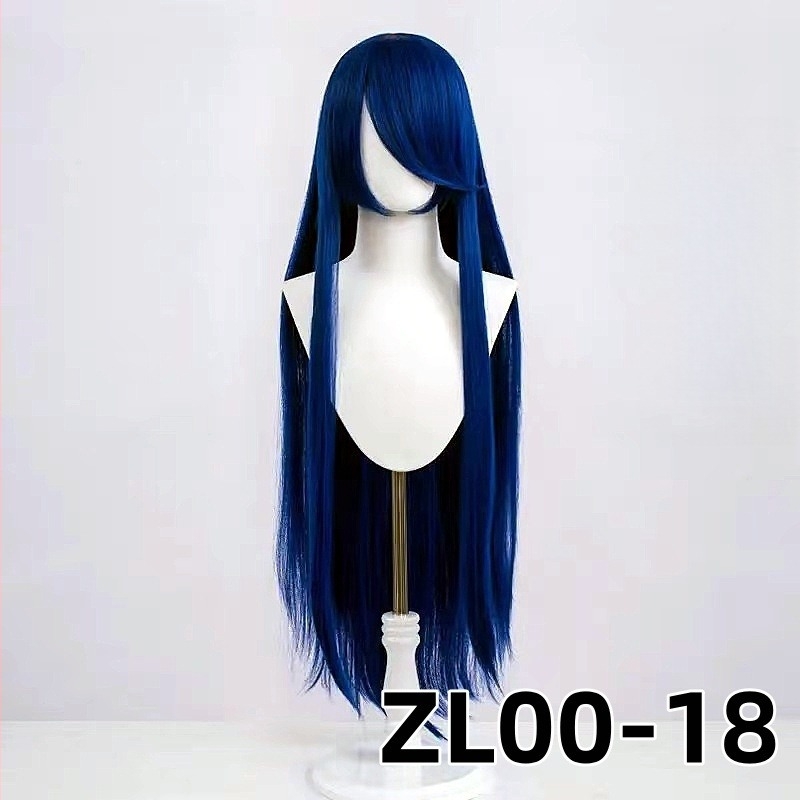 Perucă cosplay - lungă, dreaptă, cu breton, fibre sintetice rezistente la temperatură, stil anime, Silk Joy