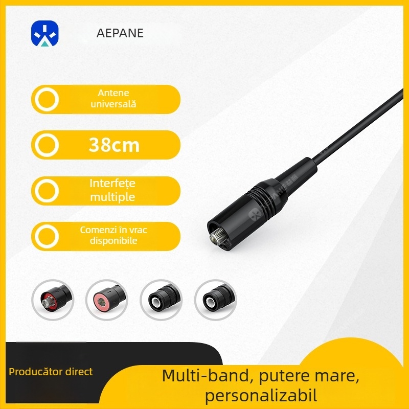 Antena pentru walkie-talkie Yipai NA771, universală cu câștig înalt UV, dual-sections pentru Baofeng, Quansheng, K6TYT, Anti-interferență, rază 3–5 km