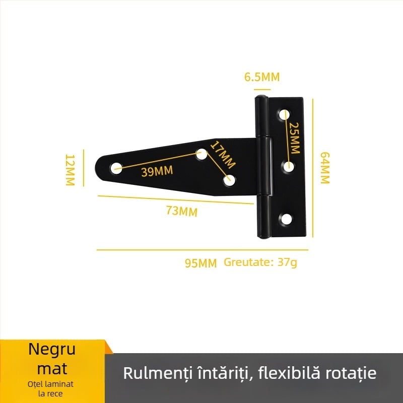 Balama în formă de T pentru uși și porți, din fier, ștanțată, Cod Produs 271