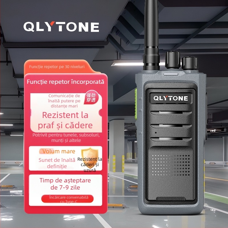 Lu Yitong Interfon Relay de înaltă putere – Unitate completă; interval frecvență 400–480 MHz; putere RF 10 W; 16 canale; rază 10–50 km; baterie litiu 8800 mAh