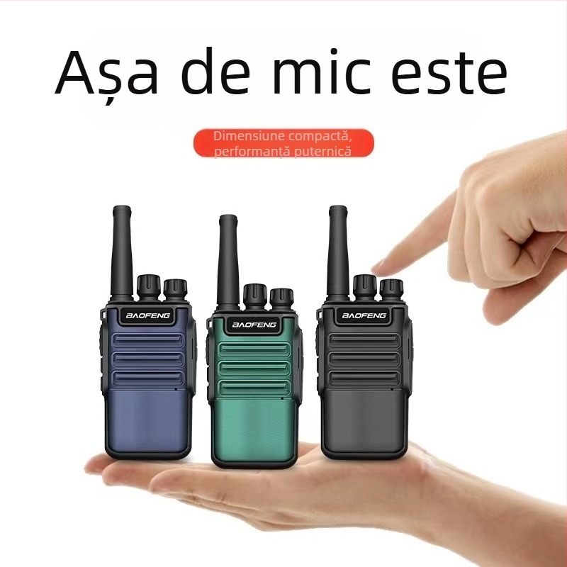 Baofeng BF-V8 Walkie-Talkie, Mini Model, 5W, 400–470 MHz, 16 Canale, Distanța 1,5–3 km, Baterie 5800 mAh, Rezistent la praf