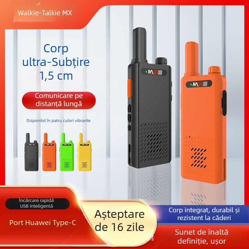 Radio portabil profesionist i9: 400-470 MHz, 5 W, 16 canale, baterie Li-Ion