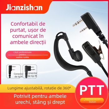 Casca intercom Guotong high quality cu K-head universal pentru urechi, cabluri pentru urechi stânga/dreapta, fără baterii, anti-interferență, rază 3–5 km, cablu 120 cm