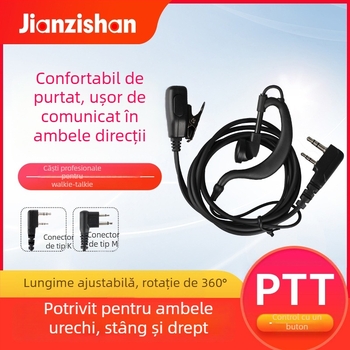 Casca intercom Guotong high quality cu K-head universal pentru urechi, cabluri pentru urechi stânga/dreapta, fără baterii, anti-interferență, rază 3–5 km, cablu 120 cm