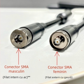 Antena gooseneck pentru radio portabil, acoperire UV, conector SMA, rază 3–5 km, anti-interferență, fără baterie