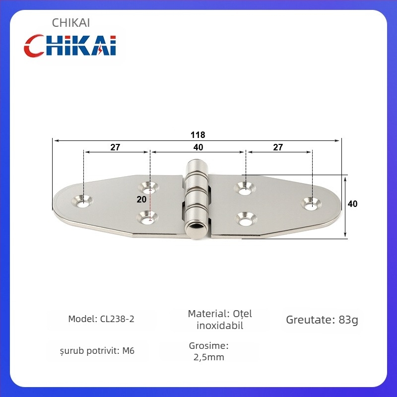 CL238-1/CL238-2/CL238-3 balamale de colț pentru dulapuri de control, din fier și oțel inoxidabil, finisajul suprafeței: vibrație lucioasă / galvanizat, marcă: Chikai