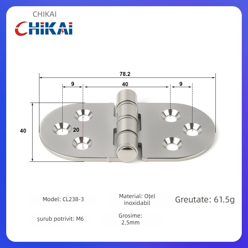 CL238-1/CL238-2/CL238-3 balamale de colț pentru dulapuri de control, din fier și oțel inoxidabil, finisajul suprafeței: vibrație lucioasă / galvanizat, marcă: Chikai