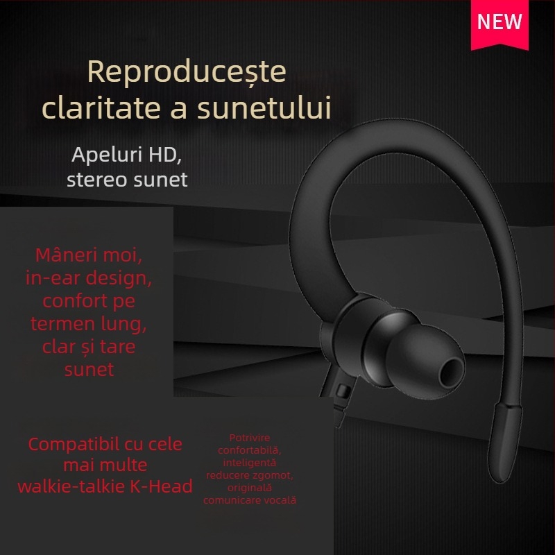 Headset Baofeng 995 pentru radioul portabil K-head, impedanță 0,5 Ω
