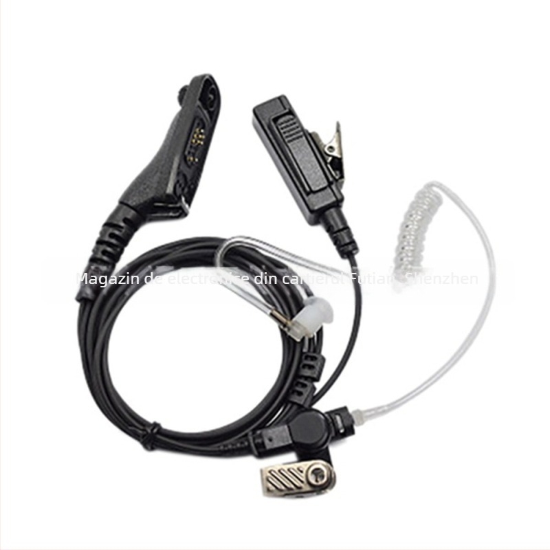 Căști intra-auriculare cu PTT și tub de aer pentru motociclete, compatibile cu XPR XiR DP DGP APX7000; raza de acțiune 1,5–3 km; fără baterie; anti-interferență